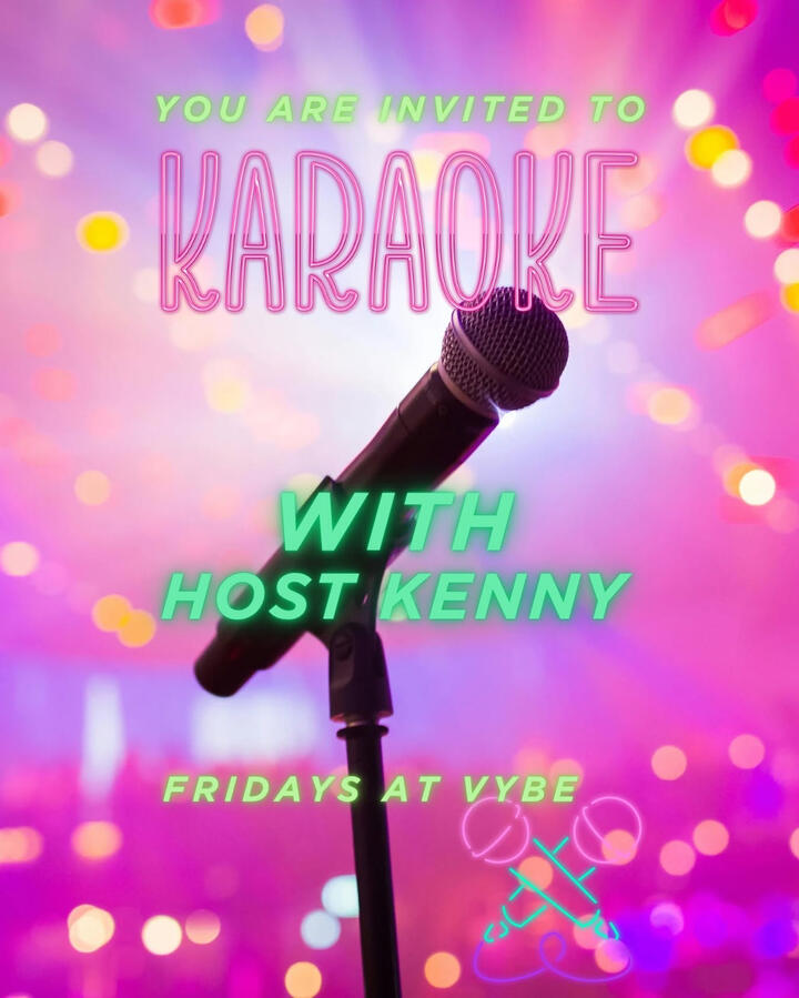 Karaoke night flyer for Vybe Karaoke night flyer for Vybe