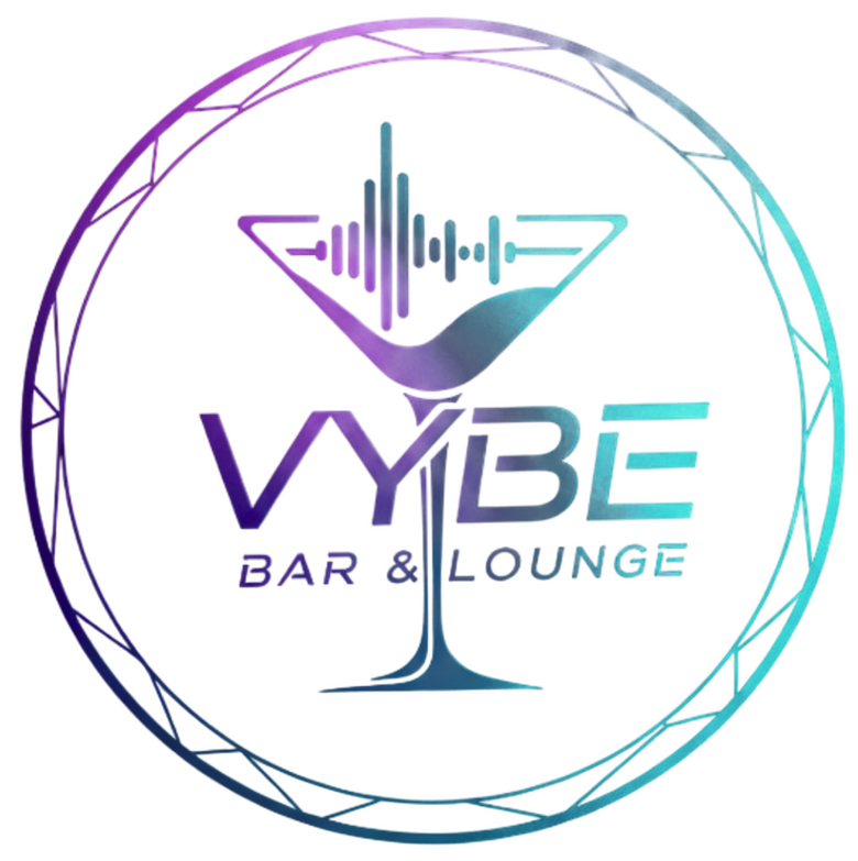Vybe Bar & Lounge Vybe Bar & Lounge Logo in Blues & Purples